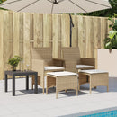 2-personers havesofa med bord og skamler polyrattan beige
