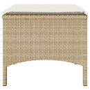 2-personers havesofa med bord og skamler polyrattan beige