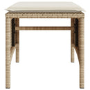 2-personers havesofa med bord og skamler polyrattan beige