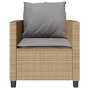 bistrosæt til haven 3 dele med hynder polyrattan beige