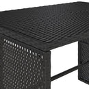 spisebordssæt til haven 3 dele med hynder polyrattan sort