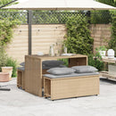 spisebordssæt til haven 3 dele med hynder polyrattan beige