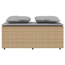spisebordssæt til haven 3 dele med hynder polyrattan beige