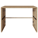 spisebordssæt til haven 3 dele med hynder polyrattan beige