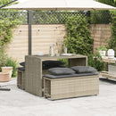 spisebordssæt til haven 3 dele med hynder polyrattan lysegrå