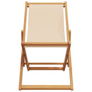 strandstol foldbar massivt eukalyptustræ og stof beige
