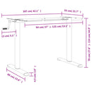 stel til stå-skrivebord (94-135)x60x(70-114) cm stål hvid