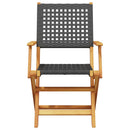 havestole 2 stk. massivt akacietræ og polyrattan sort