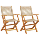havestole 2 stk. massivt akacietræ og polyrattan beige