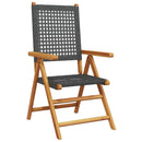 havestole 2 stk. massivt akacietræ og polyrattan sort