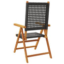 havestole 2 stk. massivt akacietræ og polyrattan sort
