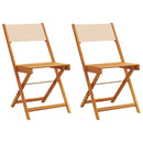 bistrostole 2 stk. massivt akacietræ og stof beige