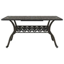 havebord 150x90x72 cm støbt aluminium bronzefarvet