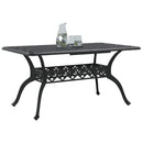 havebord 150x90x72 cm støbt aluminium sort
