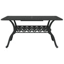 havebord 150x90x72 cm støbt aluminium sort