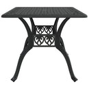 havebord 150x90x72 cm støbt aluminium sort