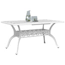 havebord 150x90x72 cm støbt aluminium hvid
