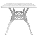 havebord 150x90x72 cm støbt aluminium hvid