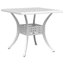 havebord 80x80x75 cm støbt aluminium hvid