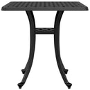 havebord 53x53x53 cm støbt aluminium sort