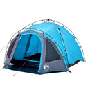 3-personers campingtelt kuppel quick-release blå