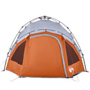3-personers campingtelt kuppel quick-release grå og orange
