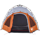 3-personers campingtelt kuppel quick-release grå og orange