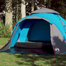 3-personers campingtelt kuppel quick-release blå
