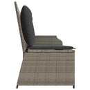havebænk med hynder og lænefunktion polyrattan grå