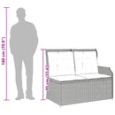 havebænk med hynder og lænefunktion polyrattan grå