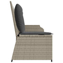 havebænk med hynder og lænefunktion polyrattan lysegrå
