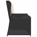 havebænk med hynder og lænefunktion polyrattan sort