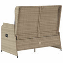 havebænk med hynder og lænefunktion polyrattan beige