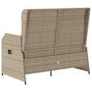 havebænk med hynder og lænefunktion polyrattan beige