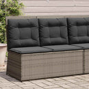 havebænk med hynder og lænefunktion polyrattan grå