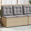havebænk med hynder og lænefunktion polyrattan beige