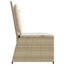 havebænk med hynder og lænefunktion polyrattan beige