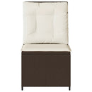 loungestol med hynder og lænefunktion polyrattan brun