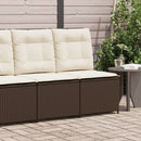 loungestol med hynder og lænefunktion polyrattan brun
