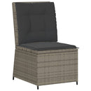loungestol med hynder og lænefunktion polyrattan grå