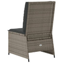 loungestol med hynder og lænefunktion polyrattan grå