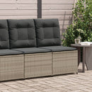 loungestol med hynder og lænefunktion polyrattan grå