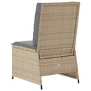 loungestol med hynder og lænefunktion polyrattan beige