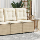 loungestol med hynder og lænefunktion polyrattan beige