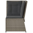 hjørnemodul til havesofa med hynder polyrattan grå