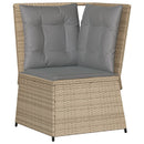 hjørnemodul til havesofa med hynder polyrattan beige