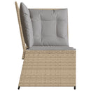 hjørnemodul til havesofa med hynder polyrattan beige