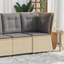 hjørnemodul til havesofa med hynder polyrattan beige