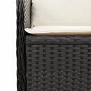havestole med hynder 2 stk. justerbart ryglæn polyrattan sort