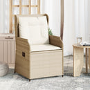 havestole 2 stk. med lænefunktion og hynder polyrattan beige